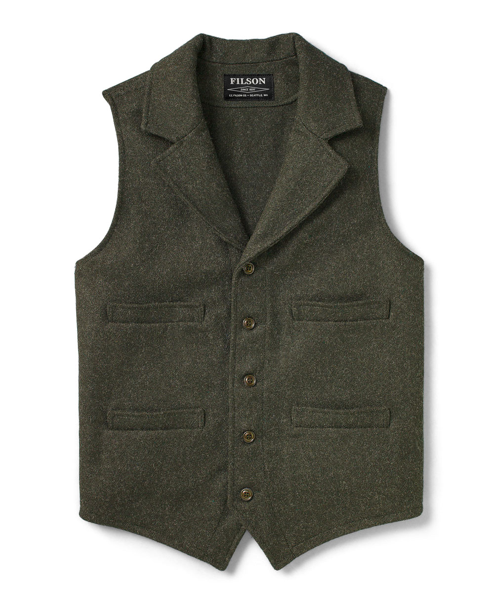 Filson Western Gilet de Laine Homme Forest Green
