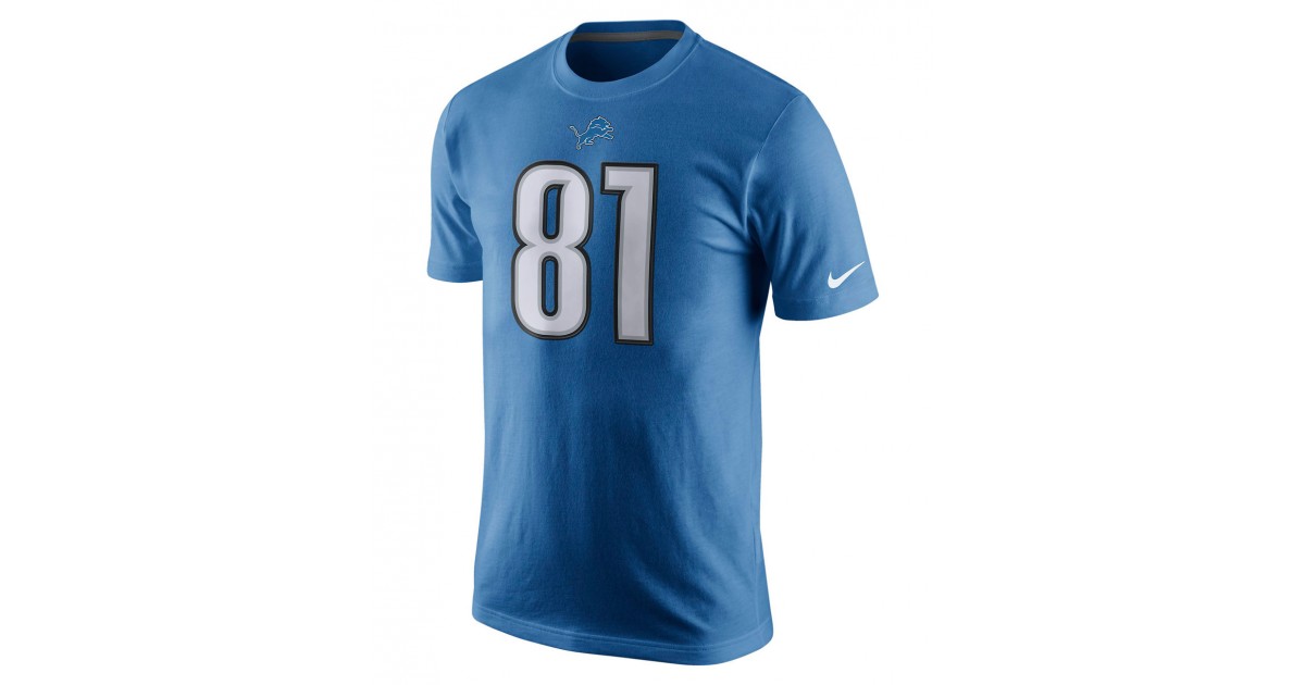 Nike Men's T-Shirt Player Pride Name and Number NFL Lions / Calvin