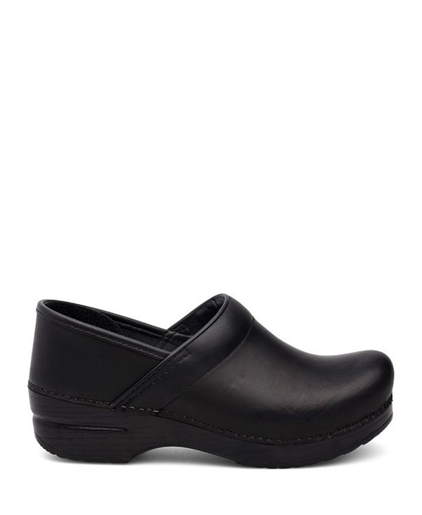 Women's Professional Leather Clogs in Wheat Black Cabrio
