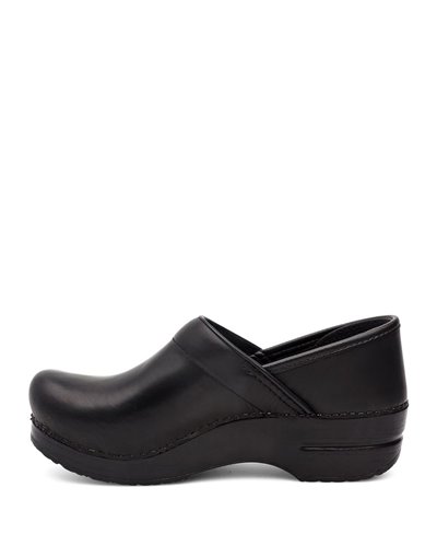 Women's Professional Leather Clogs in Wheat Black Cabrio