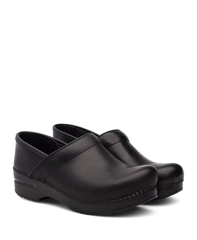 Damen Professional Leather Leder Clogs Black Cabrio