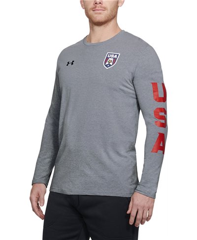 USA Patriot T-Shirt à Manches Longues Homme Steel Light Heather