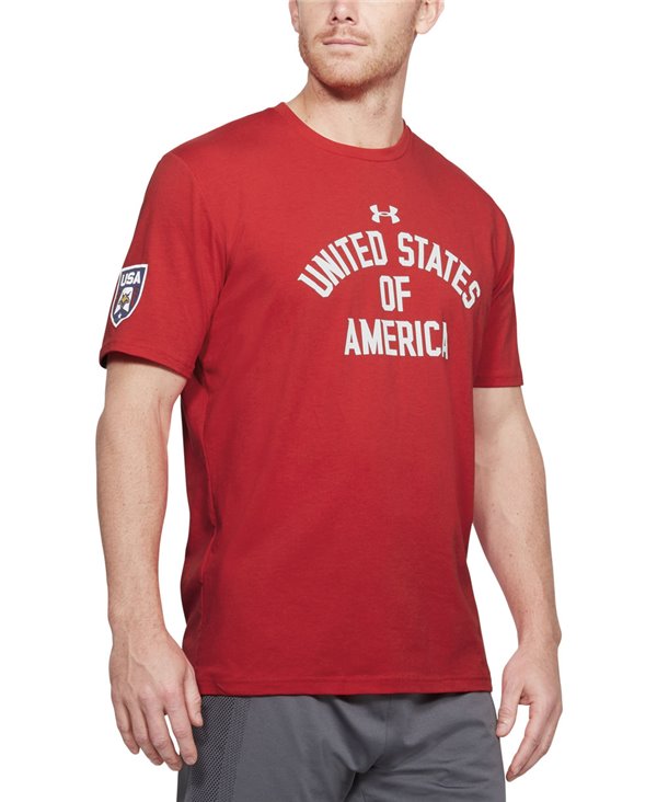 Stars & Stripes Verbiage Camiseta Manga Corta para Hombre Red