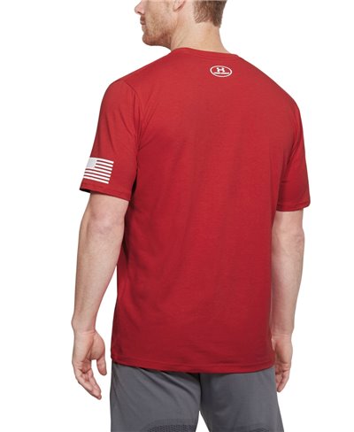 Men's Short Sleeve T-Shirt Stars & Stripes Verbiage Red