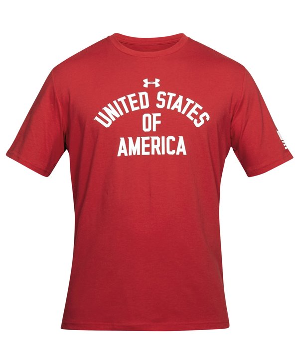 Men's Short Sleeve T-Shirt Stars & Stripes Verbiage Red