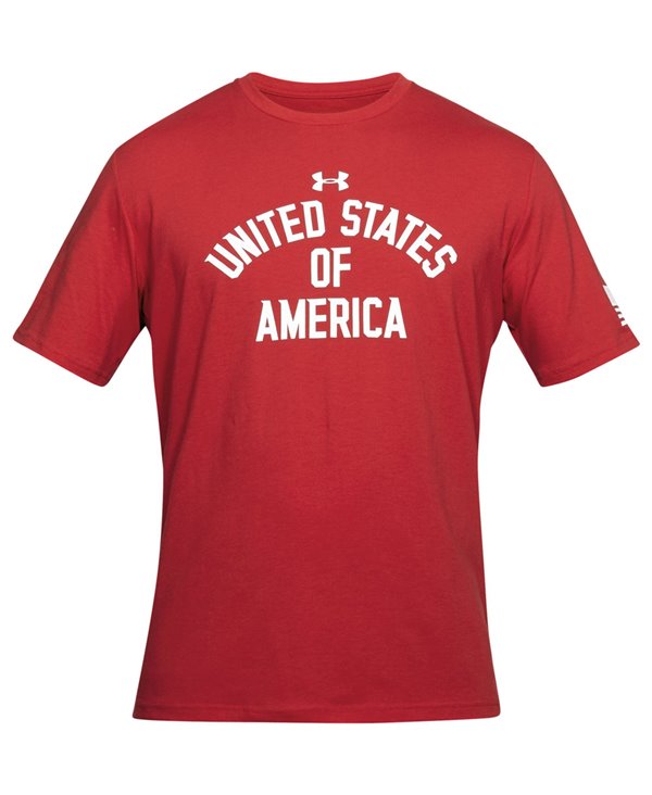 Stars & Stripes Verbiage T-Shirt à Manches Courtes Homme Red