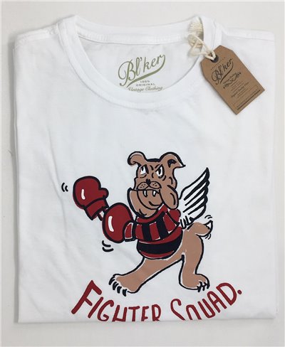 Fighter Squad Camiseta Manga Corta para Hombre White