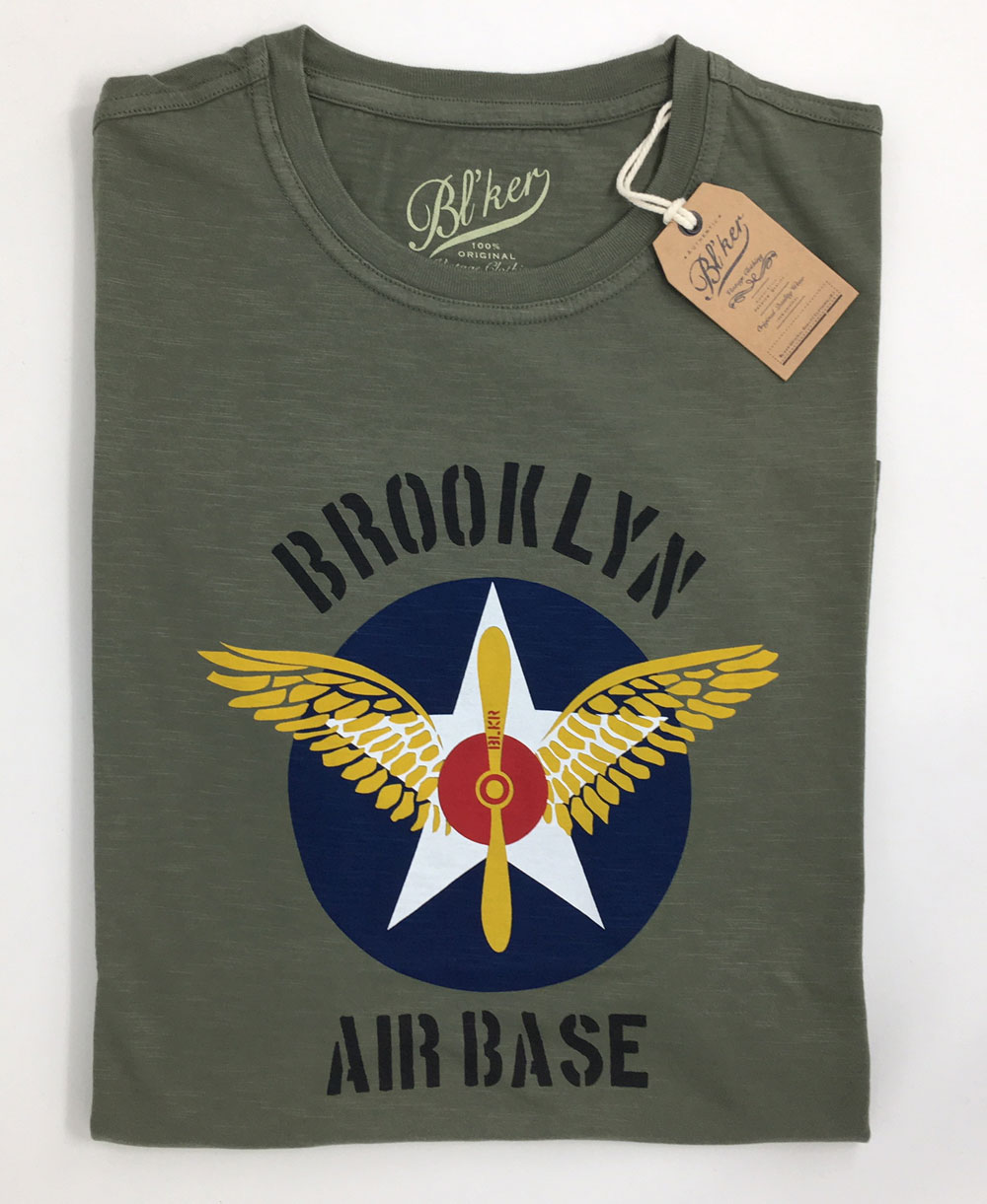 BRKL Air Base T-Shirt à Manches Courtes Homme Military Green