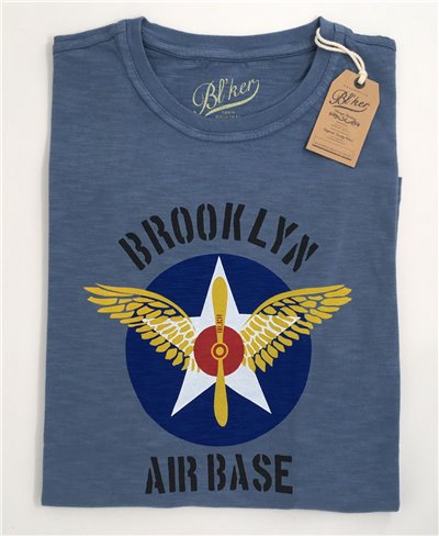 BRKL Air Base Camiseta Manga Corta para Hombre Petroleum
