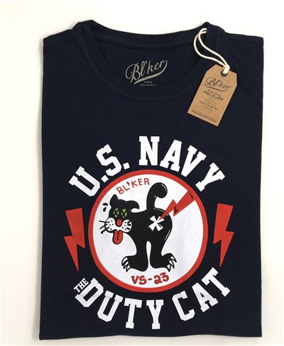 Duty Cat T-Shirt à Manches Courtes Homme Navy