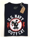 Herren Kurzarm T-Shirt Duty Cat Navy