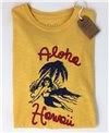 Herren Kurzarm T-Shirt Aloha Hawaii Yellow