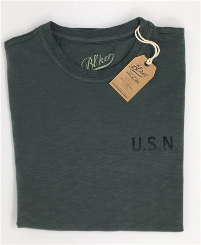 Herren Kurzarm T-Shirt USN Military Green