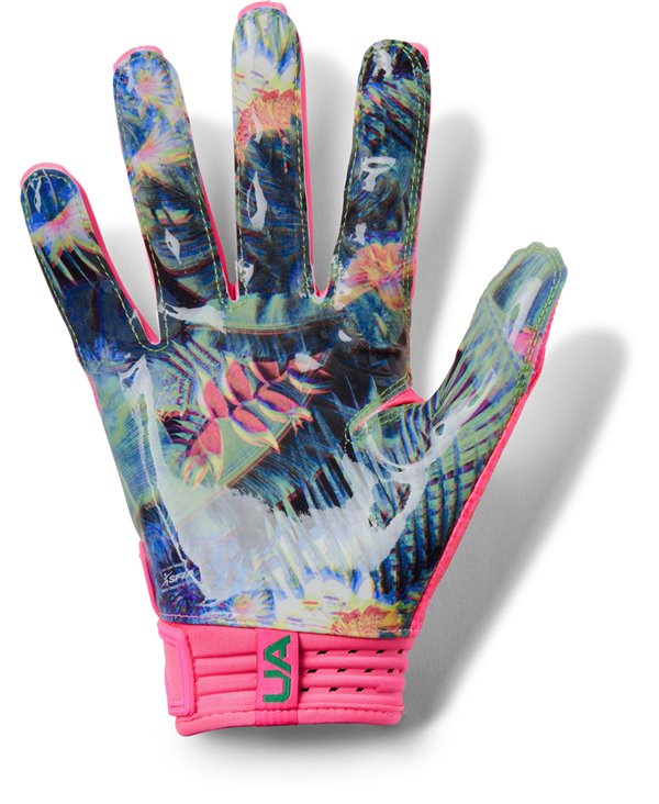 pink under armour football gloves