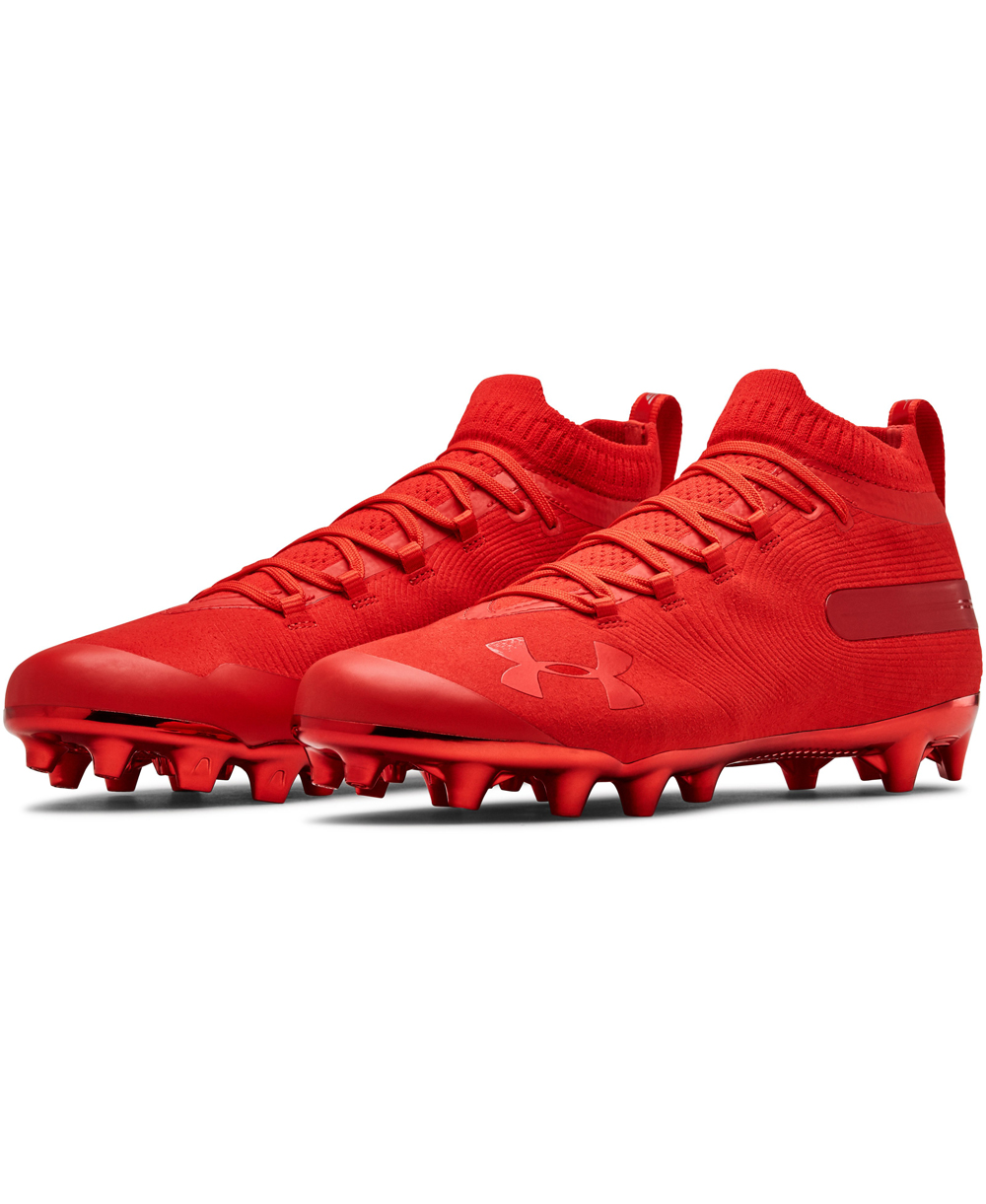 Under Armour Men's Spotlight Suede MC American Football Cleats Red