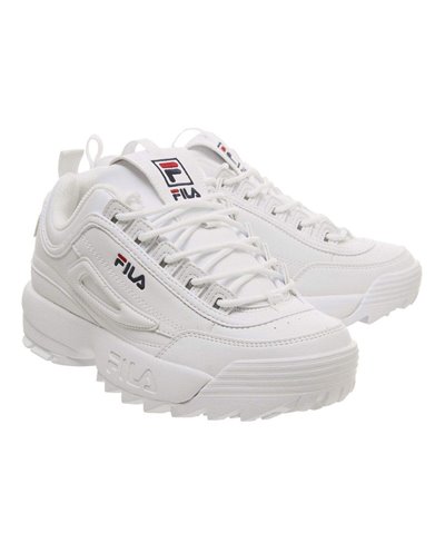 Women's Disruptor II Letter Sneakers Shoes White