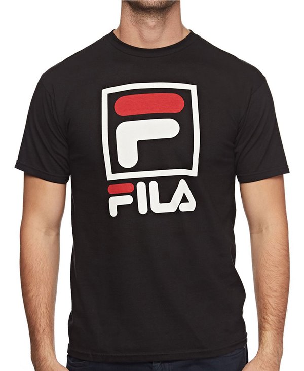 Kenya Genre Frem Fila Men's T-Shirt Stacked Black