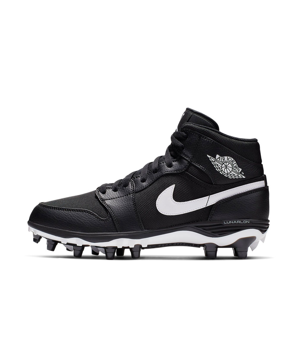 jordan 1 football cleats on feet