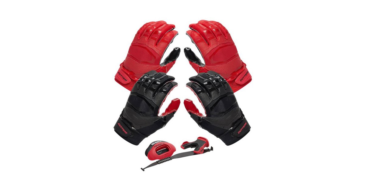 Cutters Rev Pro 3.0 Solid Flip Combo Pack Men's Football Gloves Red