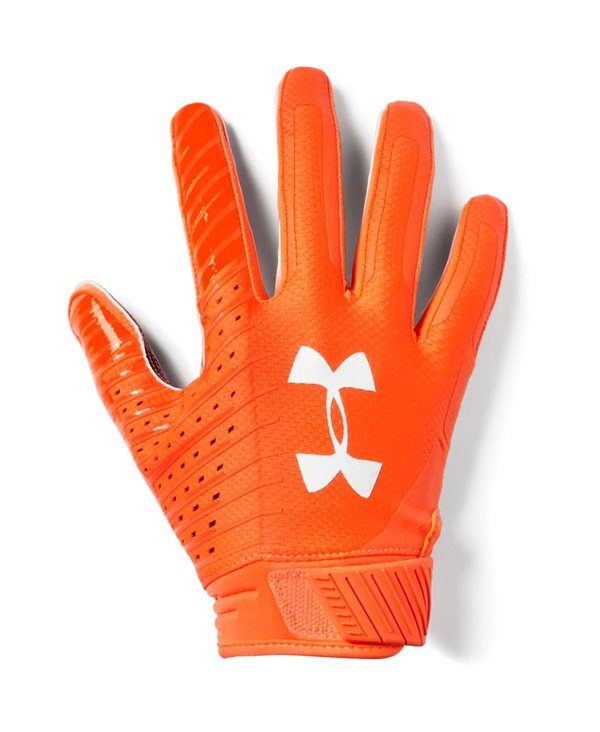 orange under armour gloves