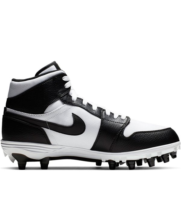 Nike Men's Jordan 1 TD Mid American Football Cleats White/Black/Black