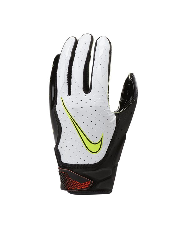 white and black football gloves