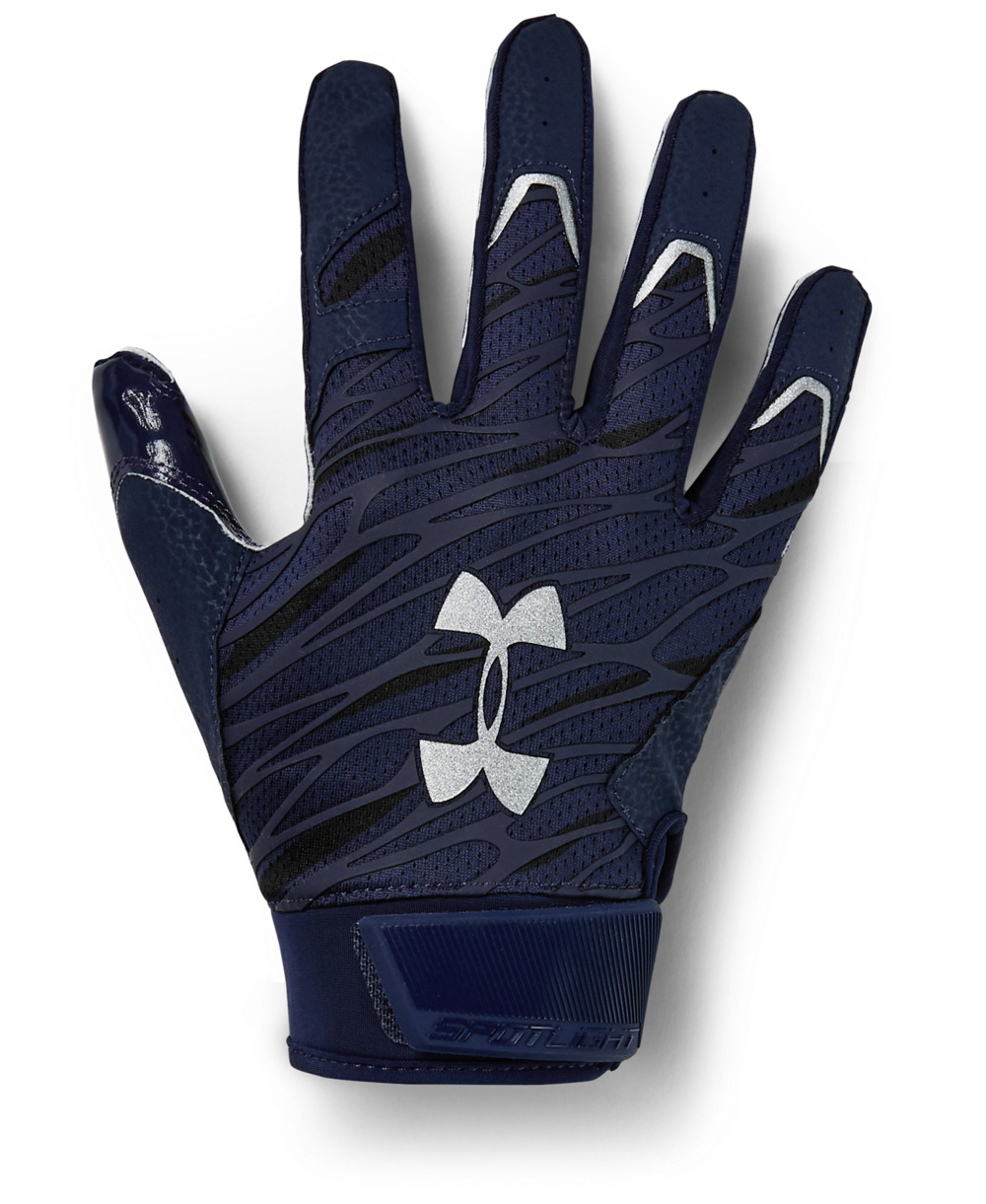 UA Spotlight Guantes Fútbol Americano para Hombre Midnight Navy