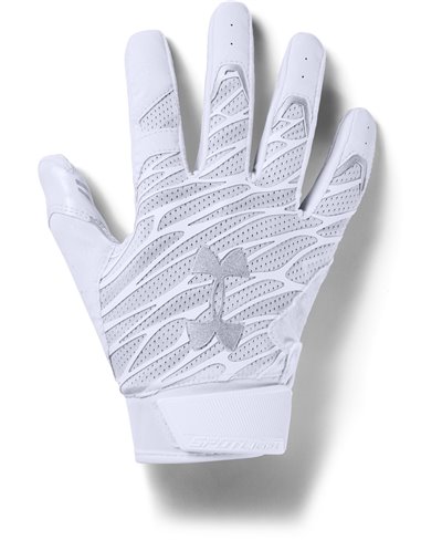 New Under Armour Men's Black/Black/White Spotlight WR Football Gloves 