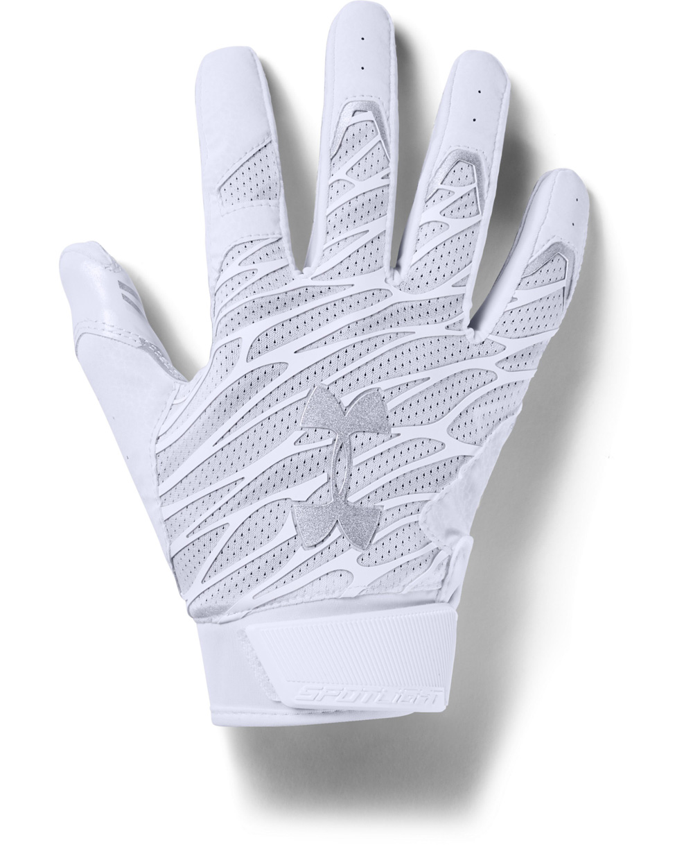 Under Armour Football Gloves Ohio L Large Glue Grip UA Spotlight White 1 pair 