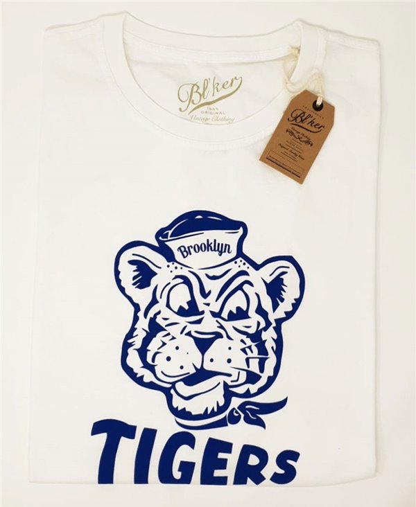 Men's Short Sleeve T-Shirt Brooklyn Tiger White
