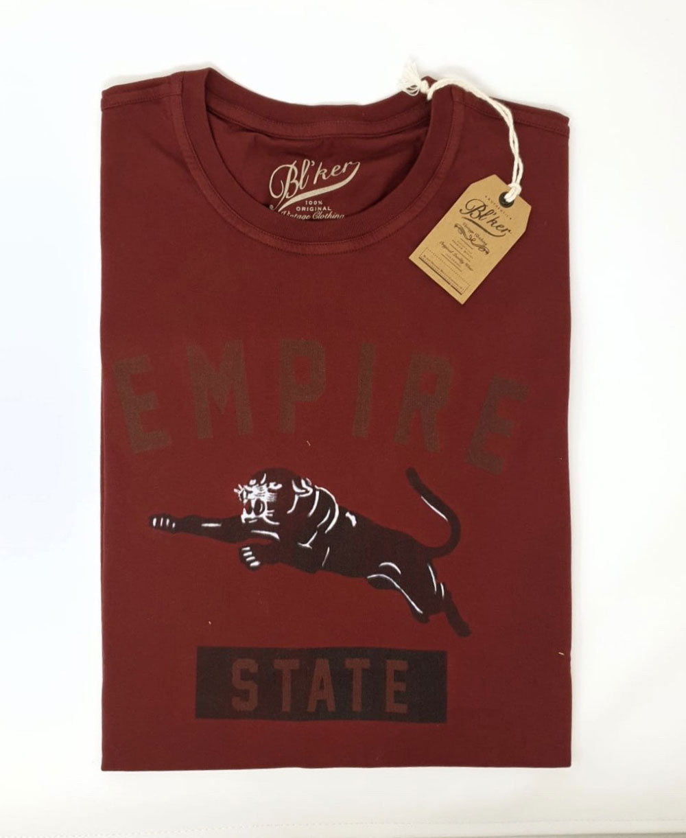 Empire State T-Shirt à Manches Courtes Homme Bordeaux