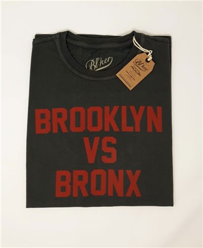 Men's Short Sleeve T-Shirt Brkln Vs Bronx Faded Black