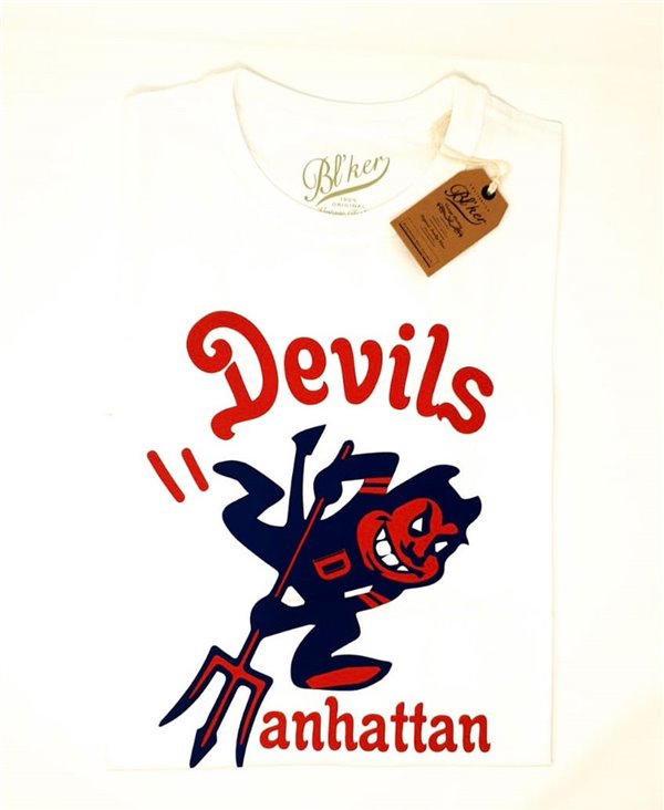 Men's Short Sleeve T-Shirt Devils Manhattan White