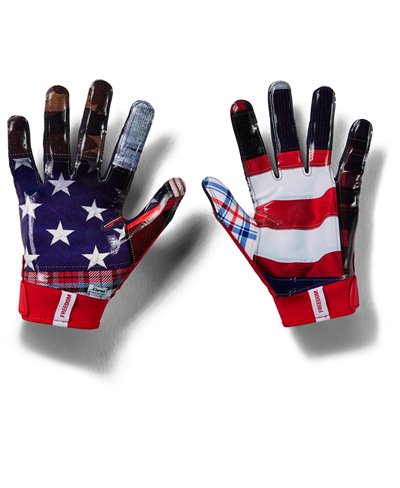 UA Spotlight LE Guantes Fútbol Americano para Hombre Red