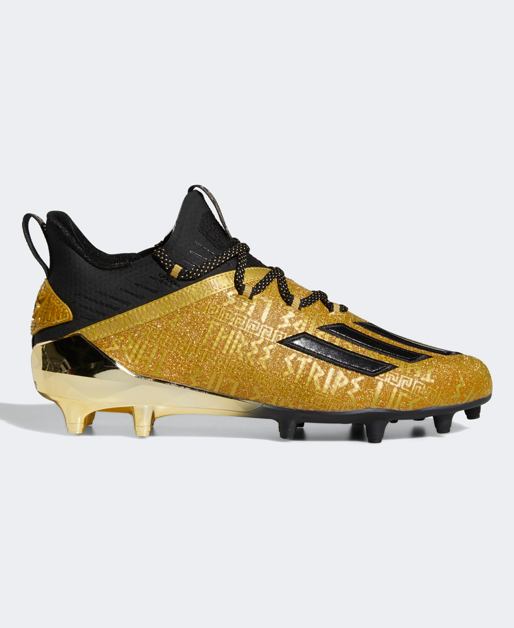 metallic gold football cleats