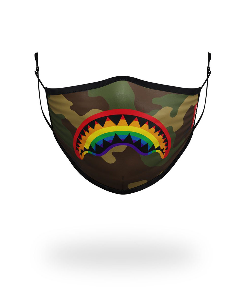 Washable Fabric Face Mask Rainbow Shark