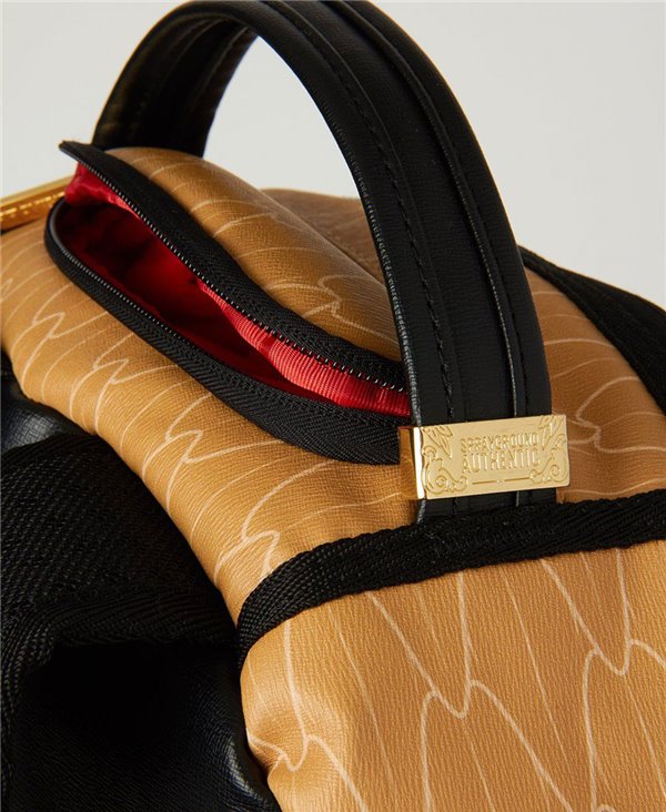 Sprayground Gold Checkered Drips Backpack