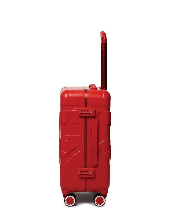 Sharkitecture Carry-On Suitcase 4 Wheels Red TSA Lock 