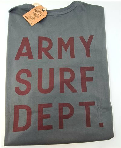 Herren Kurzarm T-Shirt Army Surf Dept Faded Black