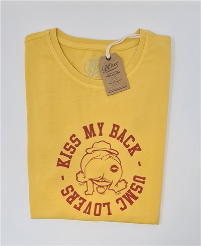 Kiss My Back T-Shirt Manica Corta Uomo Yellow
