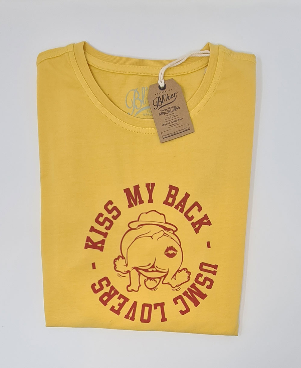 Men's Short Sleeve T-Shirt Kiss My Back Yellow