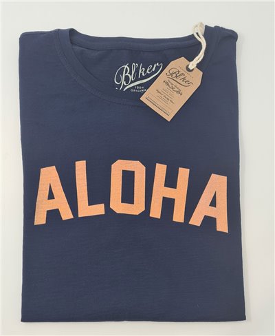 Aloha Camiseta Manga Corta para Hombre Navy