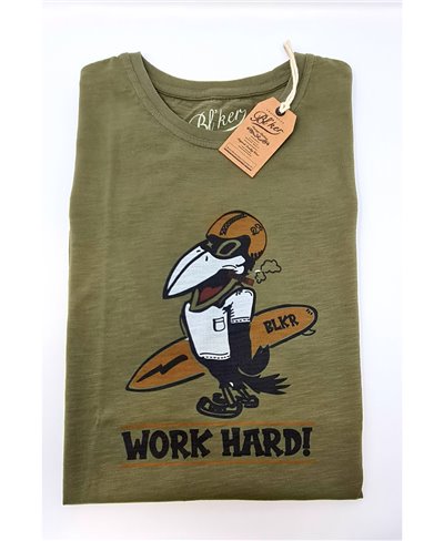 Work Hard T-Shirt à Manches Courtes Homme Military Green