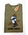 Herren Kurzarm T-Shirt Work Hard Military Green