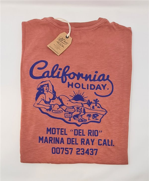 Motel California T-Shirt à Manches Courtes Homme Red