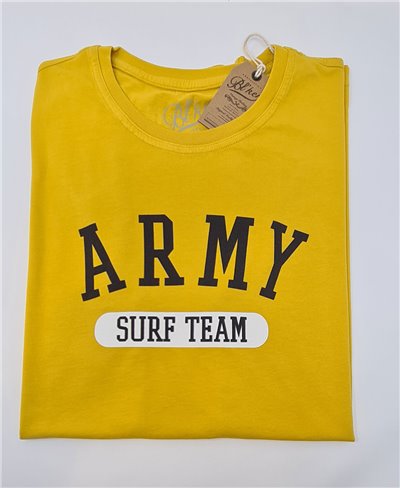 Army Surf Team T-Shirt à Manches Courtes Homme Yellow