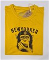 Men's Short Sleeve T-Shirt New Yorker Monkey Yellow