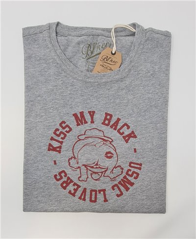 Kiss My Back T-Shirt à Manches Courtes Homme Heather Grey