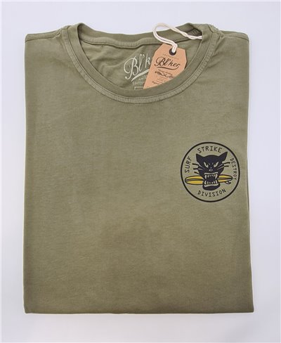 Surf on Wheel T-Shirt à Manches Courtes Homme Military Green