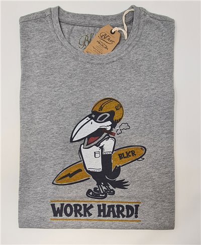 Work Hard T-Shirt Manica Corta Uomo Heather Grey